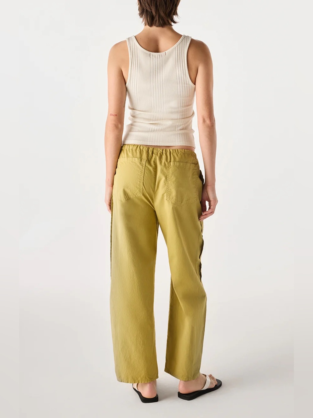 Amo Denim Simone Barrel Poplin Drawstring Pants in Sprig - NWT - Picture 5 of 8
